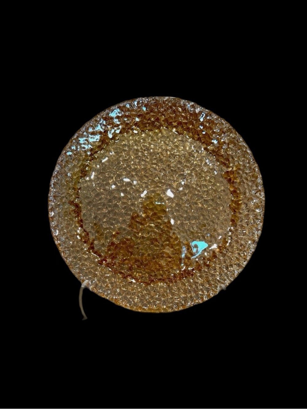 Vetropuro Clear Turkish Bubble Pebble Ice Glass Textured Salad Plates Set of 4